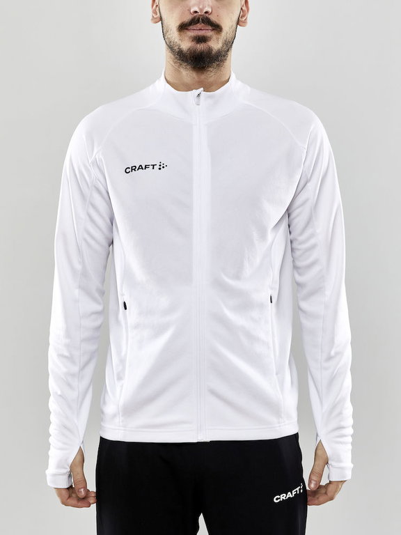 Craft Trainingsjacke Evolve Full Zip - strapazierfähige Mid-Layer-Jacke aus Stretchmaterial - weiss Herren